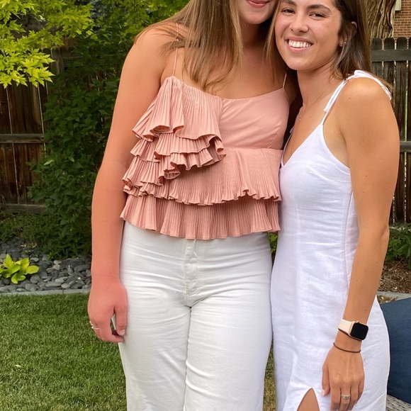 Zara Pink Ruffle Tank Top - Picture 1 of 2